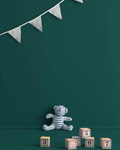 Painted wall with Forest Green 2047-10